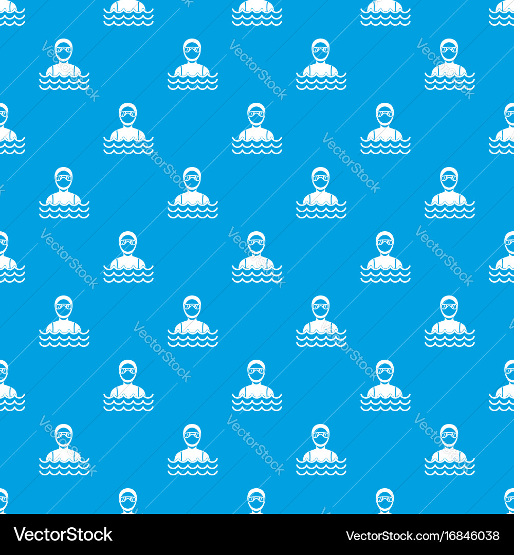 Scuba diver man in diving suit pattern seamless Vector Image
