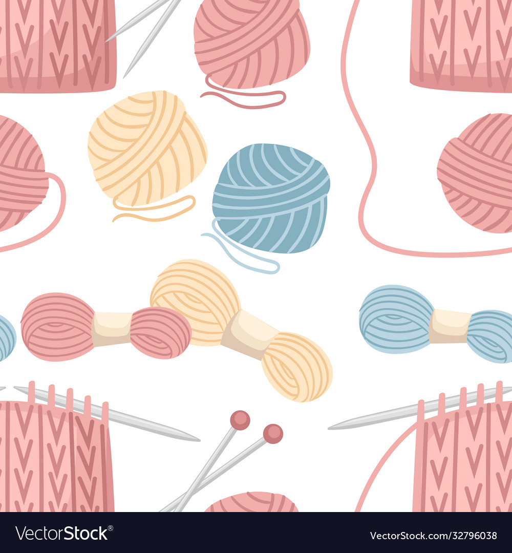 Seamless pattern set tools for sewing knitting Vector Image