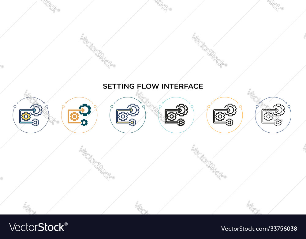 Setting flow interface symbol icon in filled thin