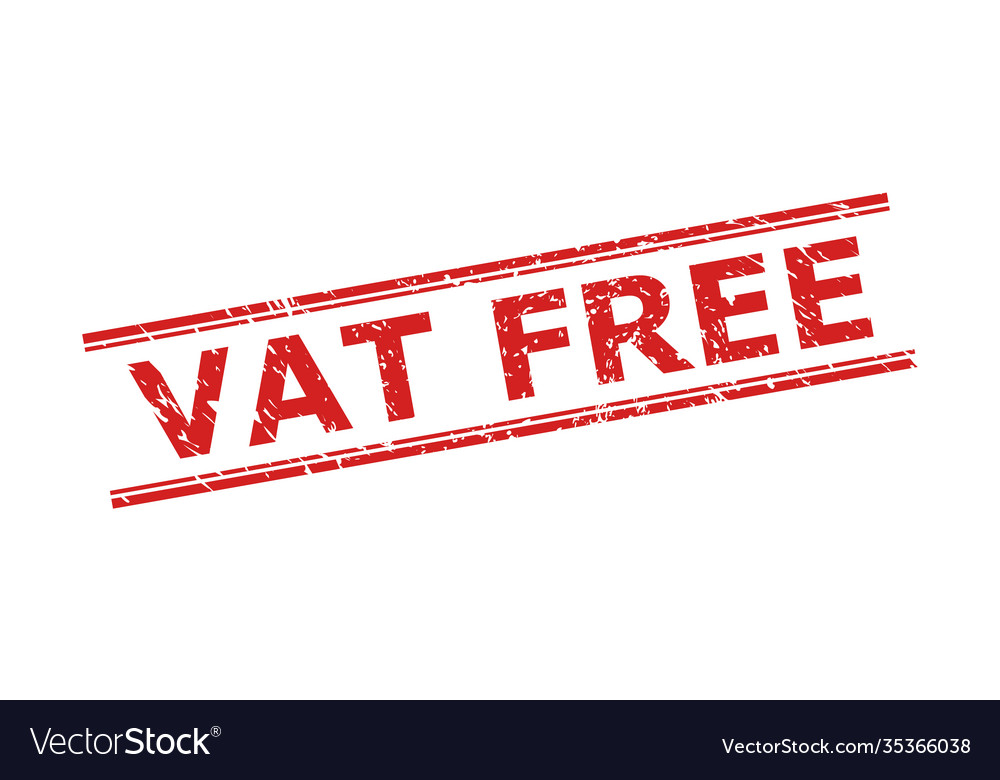 Vat free stamp with scratched surface and double Vector Image
