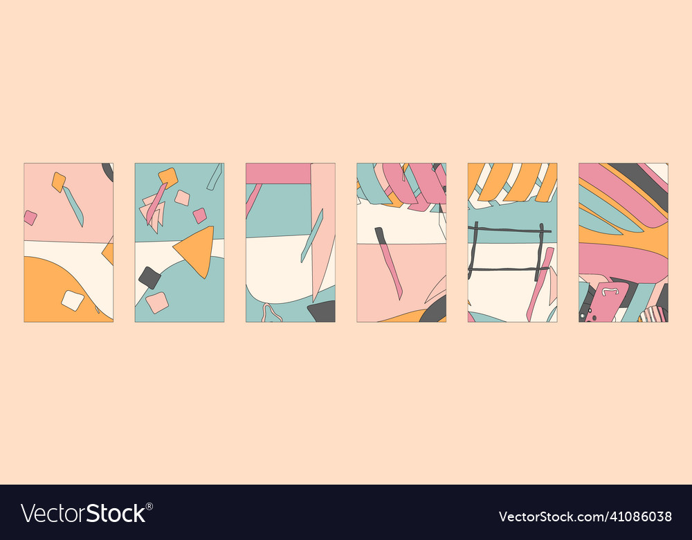 Vertical isolated background set 6 in 1 abstract vector image Vertical isolated background set 6 in 1 abstract