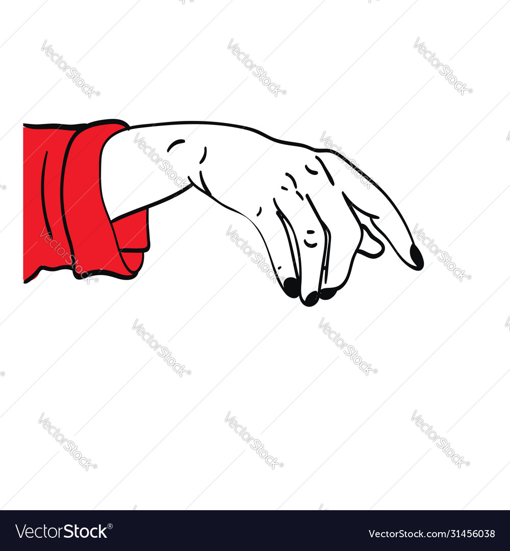 Womans hand on white background