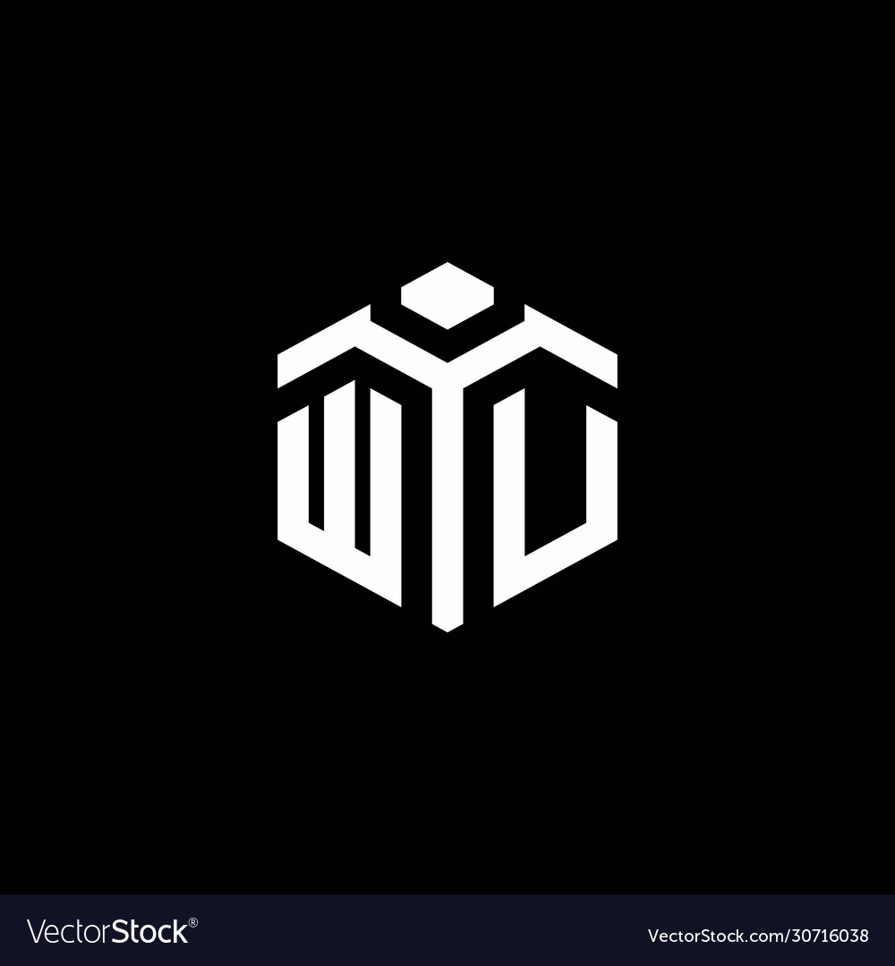 Wu monogram logo with abstract hexagon style Vector Image Wu monogram logo with abstract hexagon style
