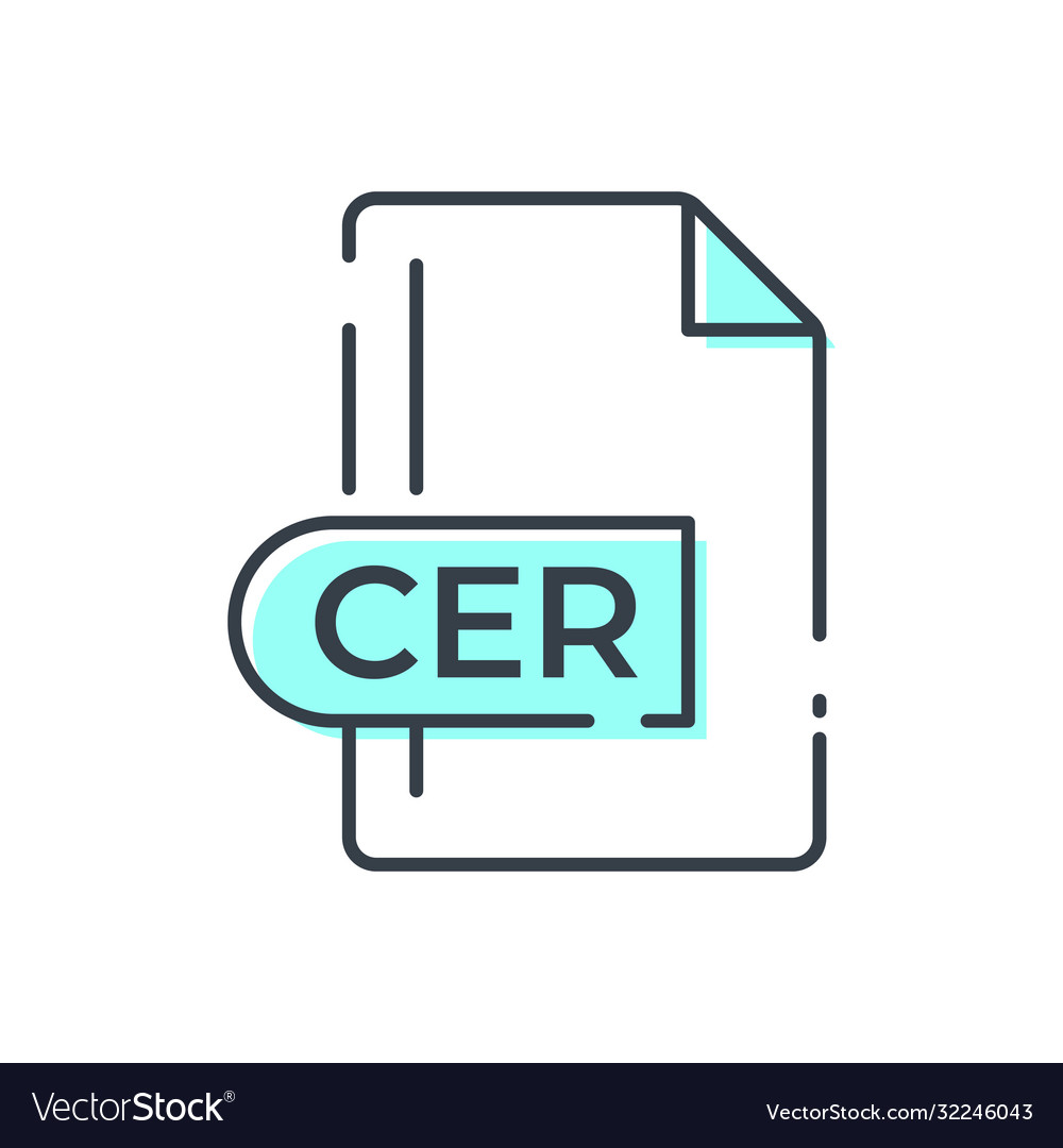 Cer file format icon extension line