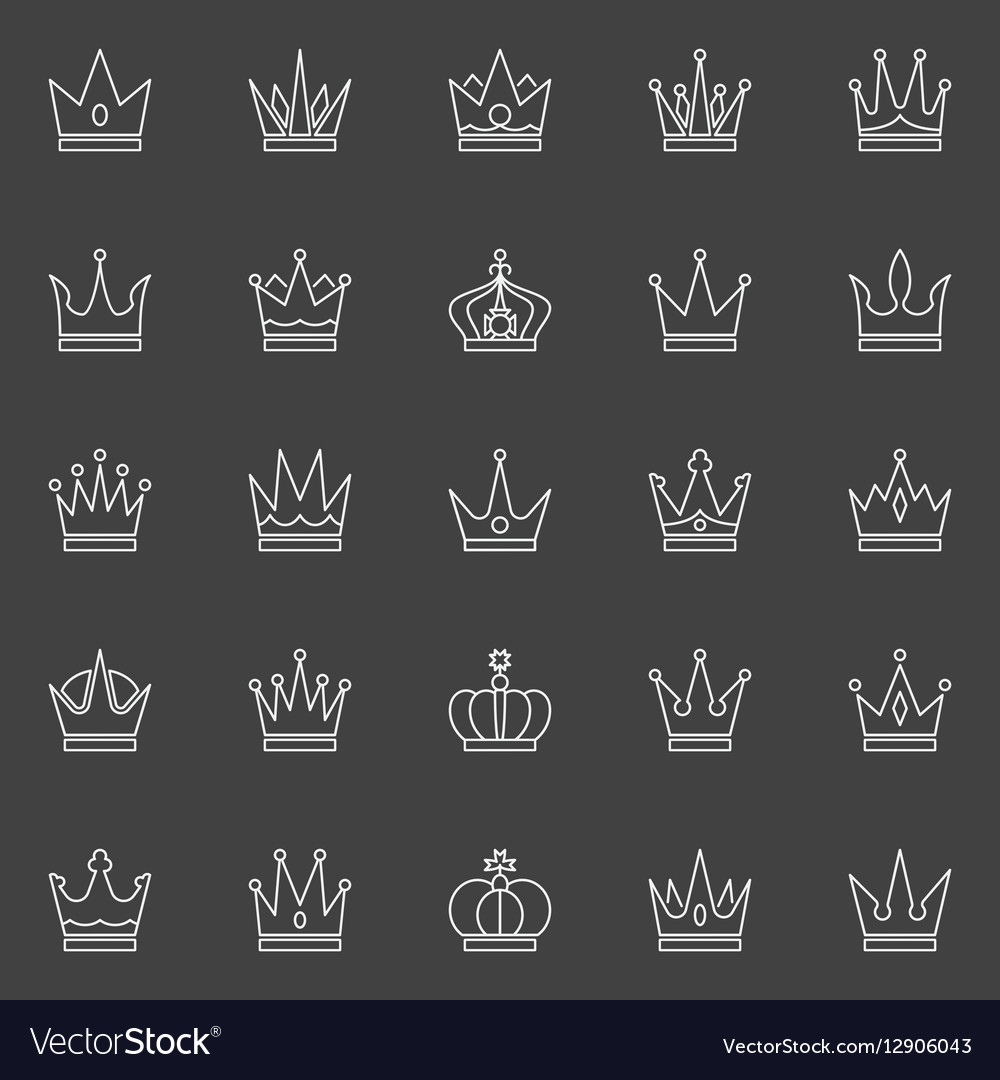 Crown line icons