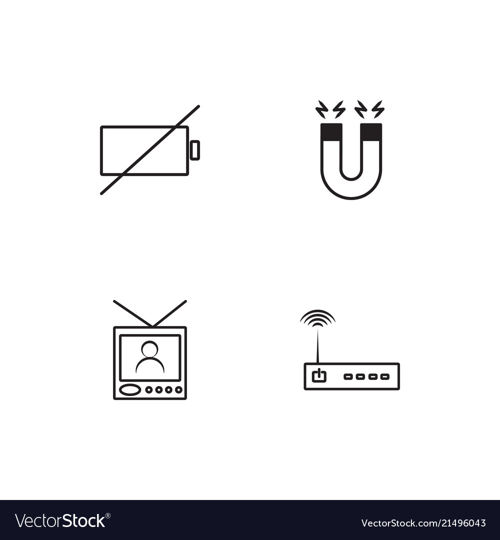 Electrical devices linear icons set simple