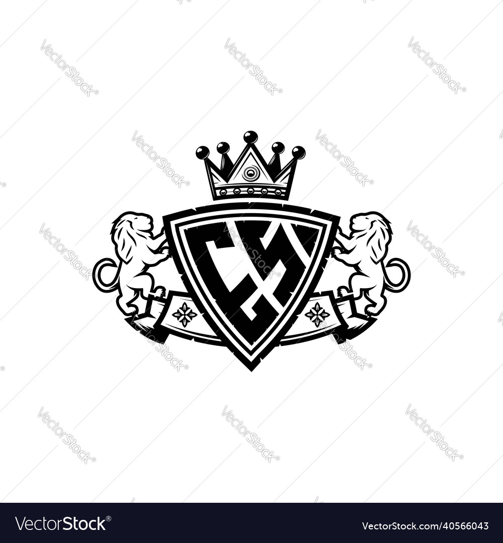 Es logo monogram shield crown luxury design