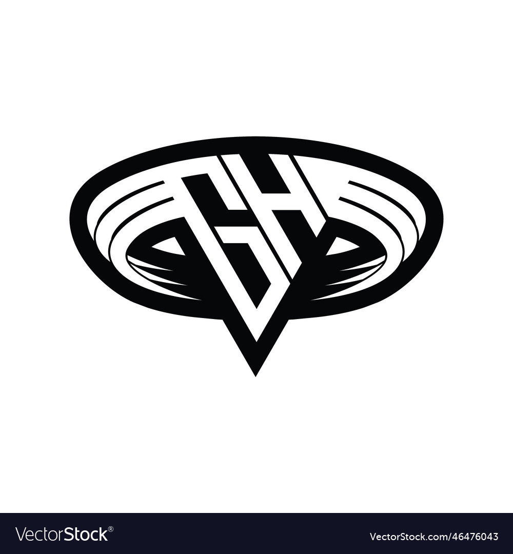 Gh logo monogram with triangle shape slice Vector Image Gh logo monogram with triangle shape slice