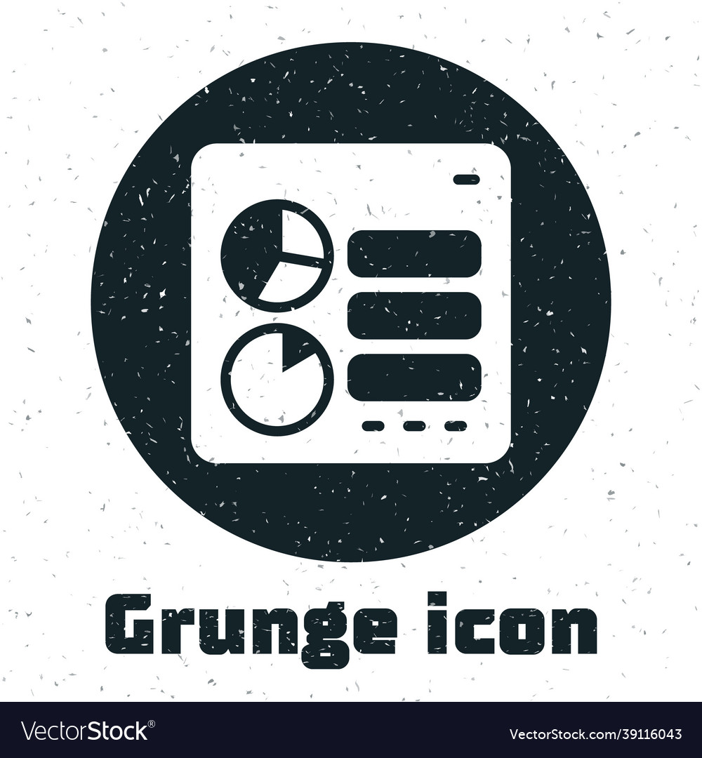 Grunge computer api interface icon isolated vector image Grunge computer api interface icon isolated