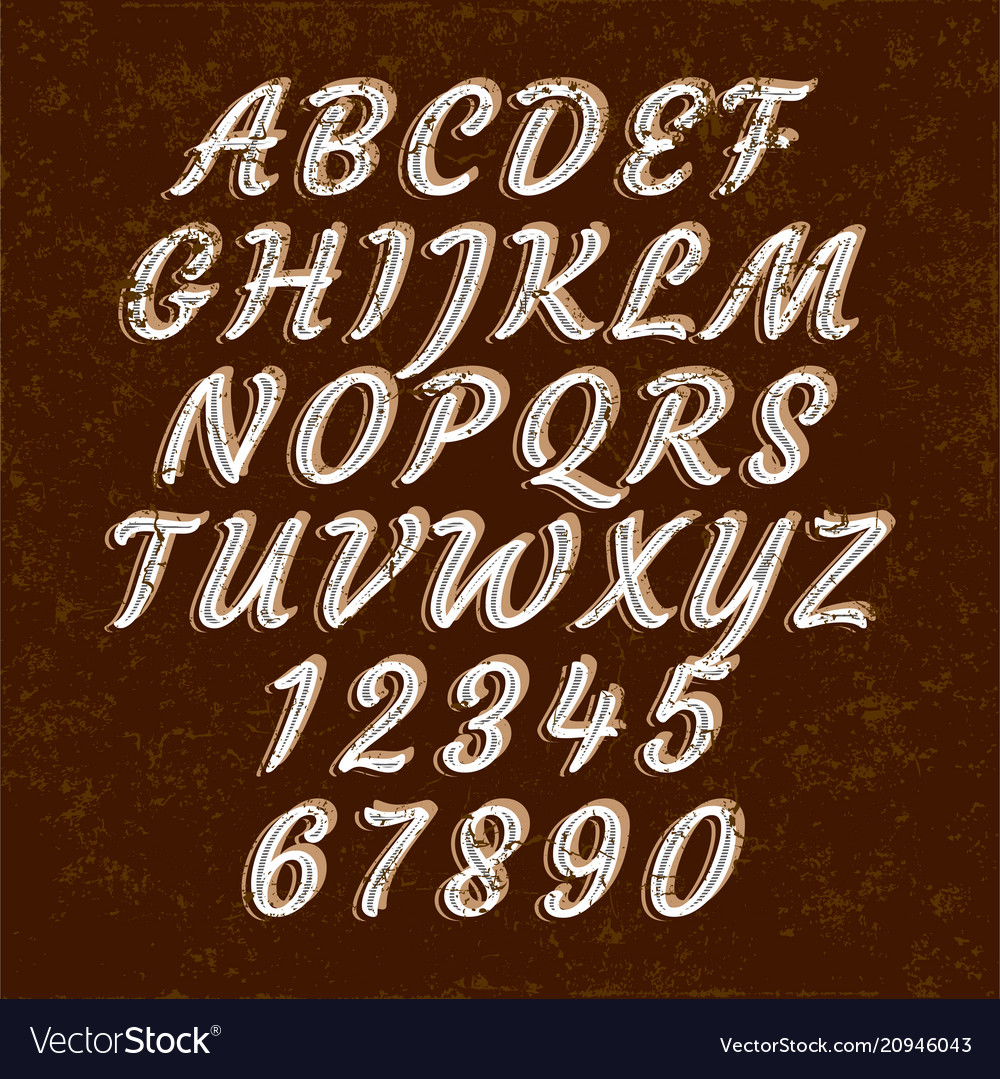 Handcrafted font collection vector image Handcrafted font collection