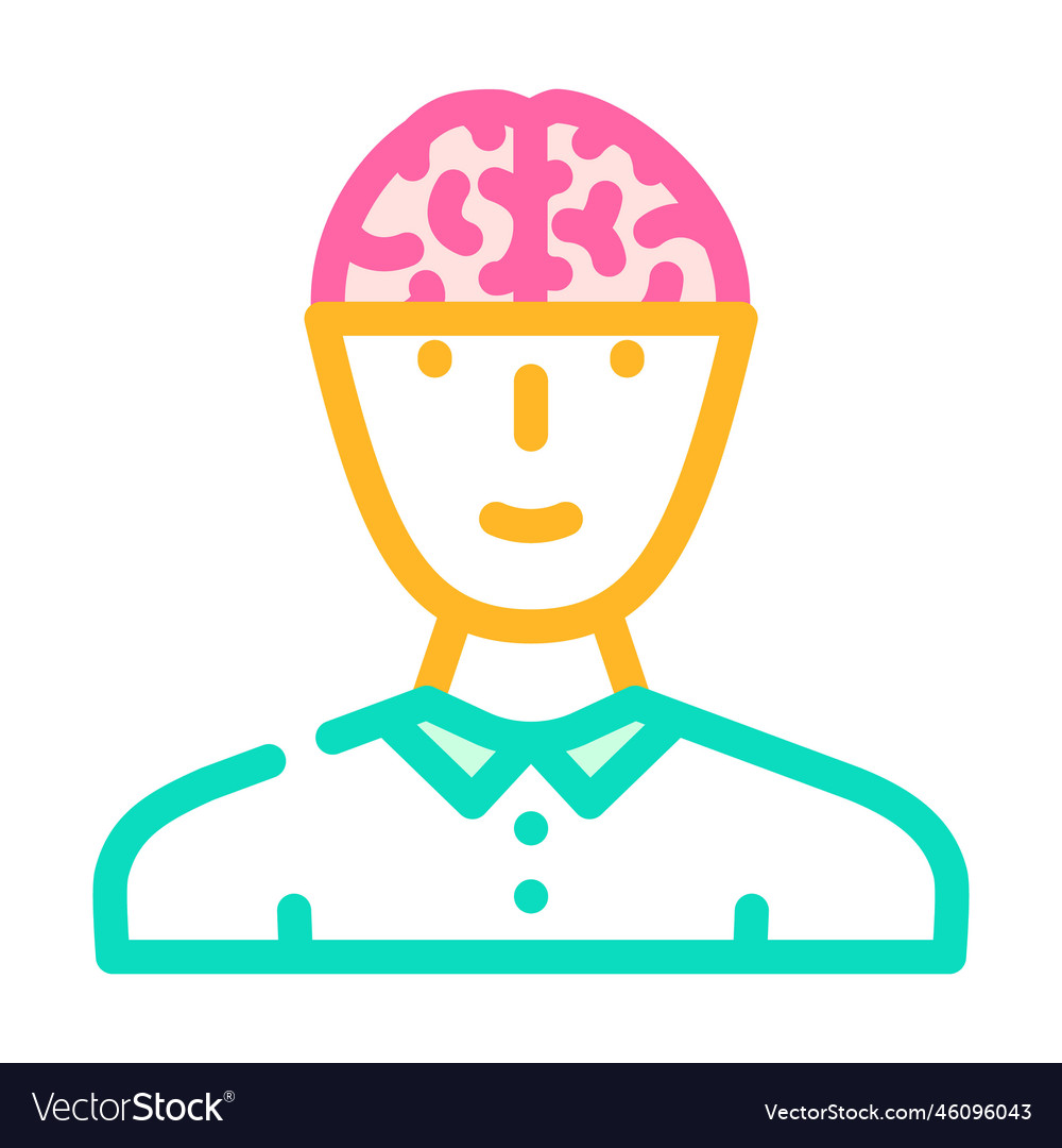 Head brain human color icon