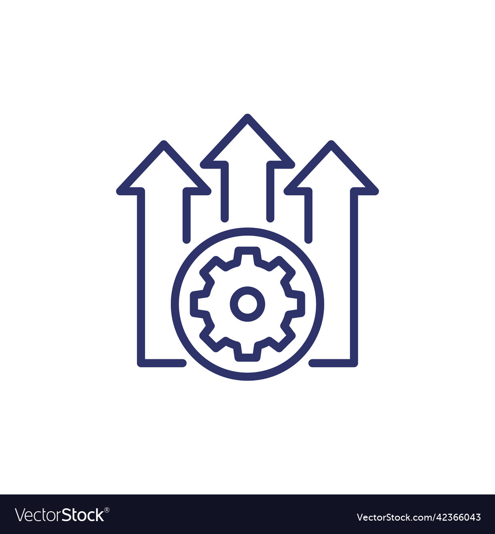 Improve improvement line icon on white Royalty Free Vector