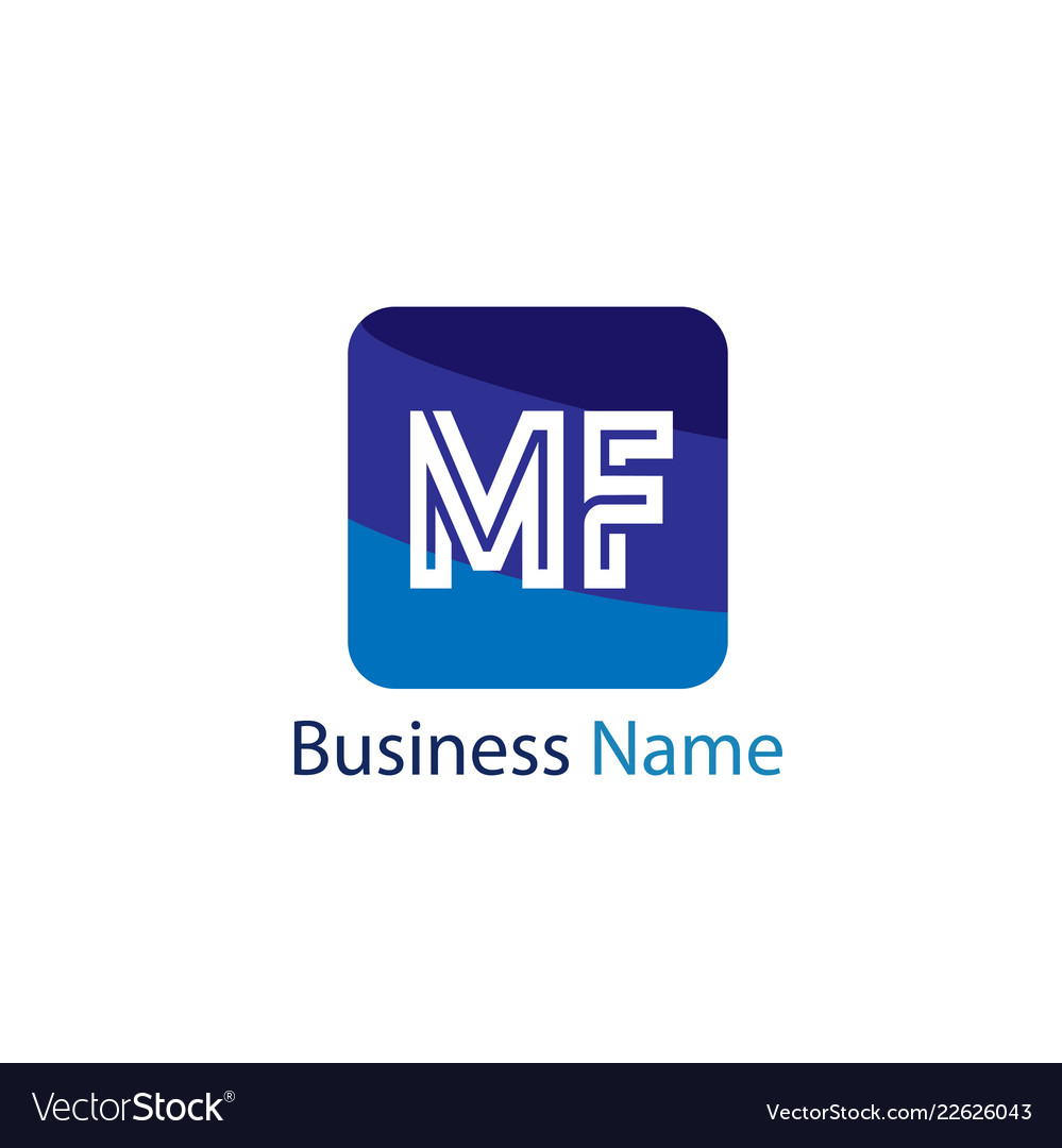 Initial letter mf logo template design