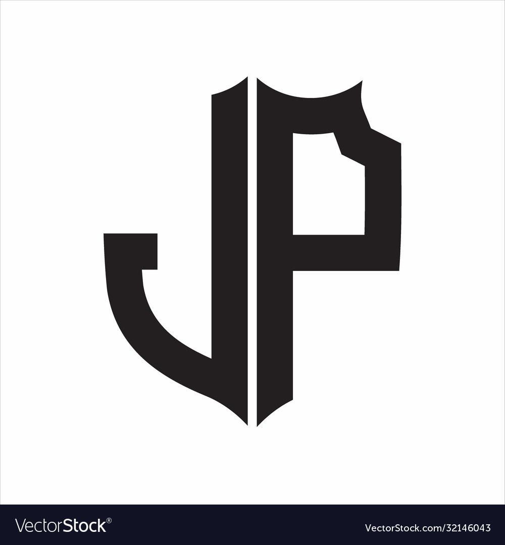 Jp Logo Shield Style Monogram Design Template On Vector Image Jp Logo Shield Style Monogram Design Template On Vector Image