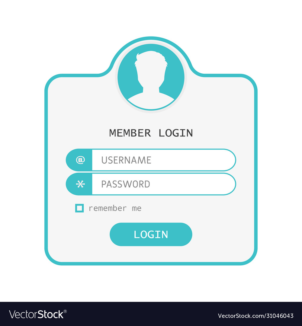 Login window and registration on website vector image Login window and registration on website
