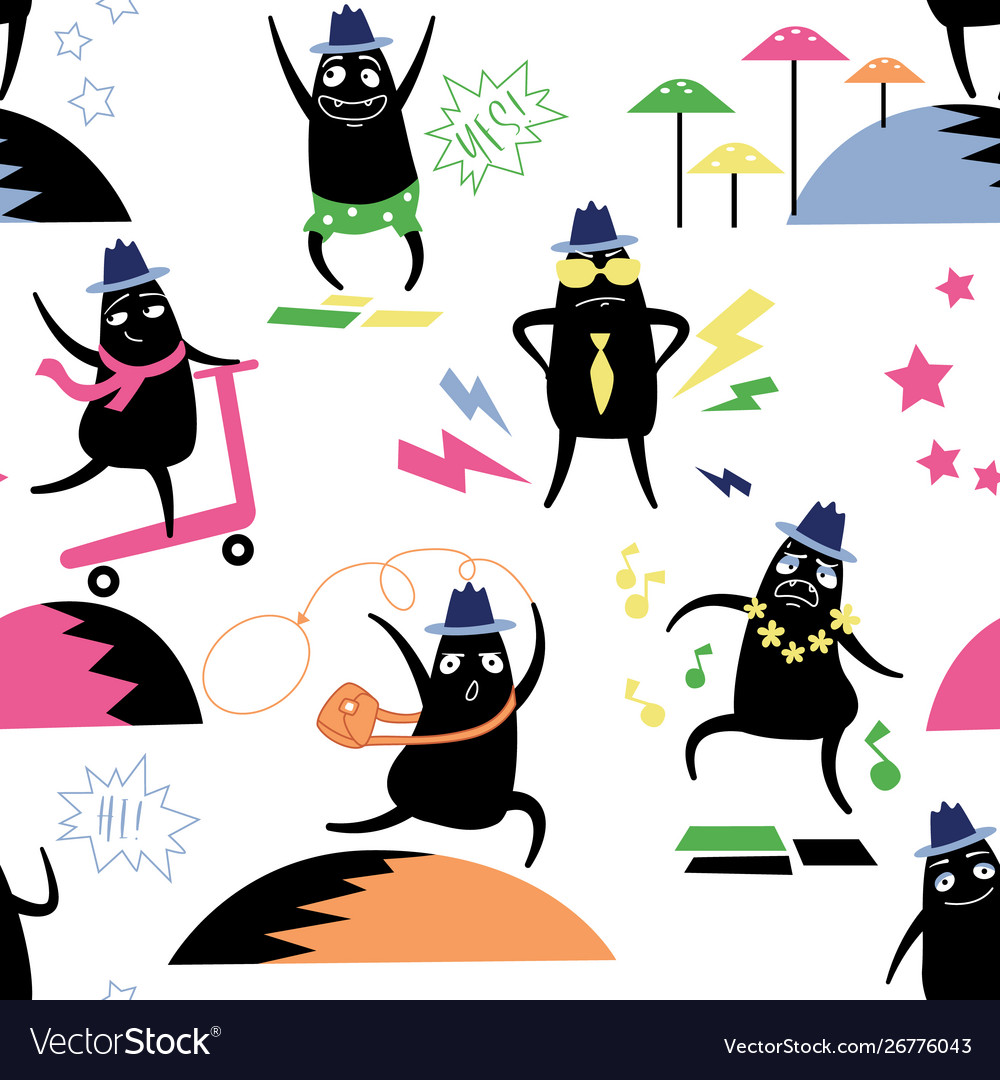 Monsters pattern seamless design