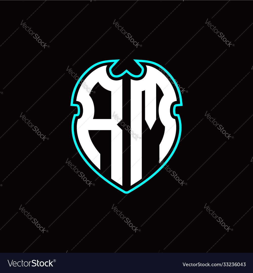R m initial logo design with a shield shape Vector Image R m initial logo design with a shield shape