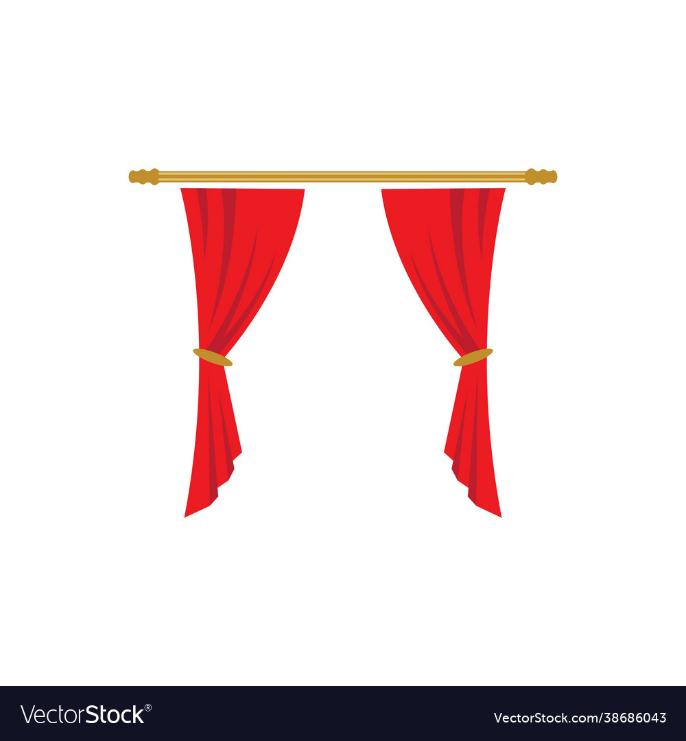 Roter Vorhang Cornice Dekor Haushaltsstoff Innenraum vector image Roter Vorhang Cornice Dekor Haushaltsstoff Innenraum