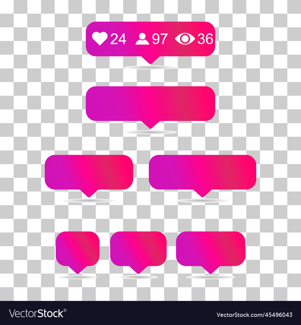 Set of interface buttons web design shadow social vector image Set of interface buttons web design shadow social