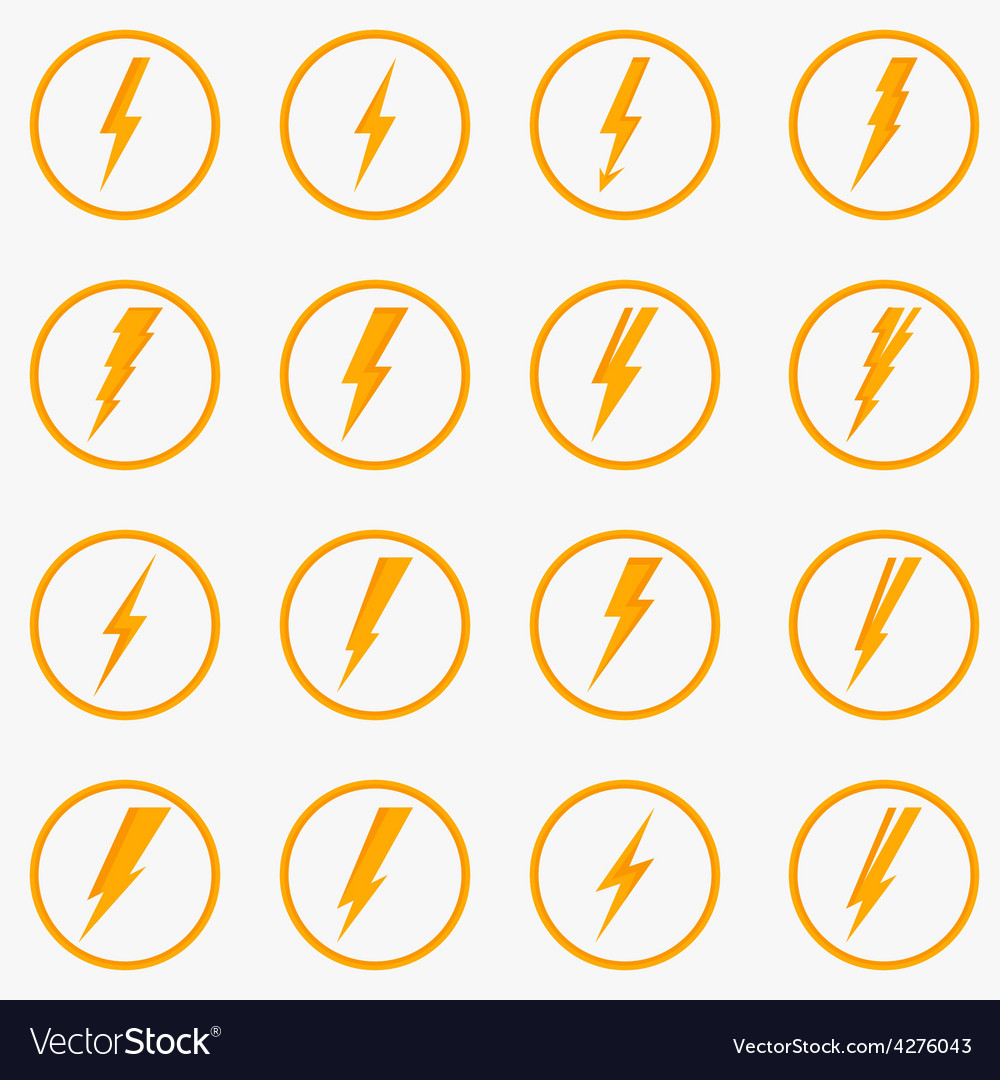 Set of lightning icons