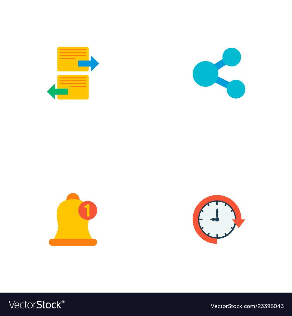 Set task manager icons flat style symbols Vector Image Set task manager icons flat style symbols