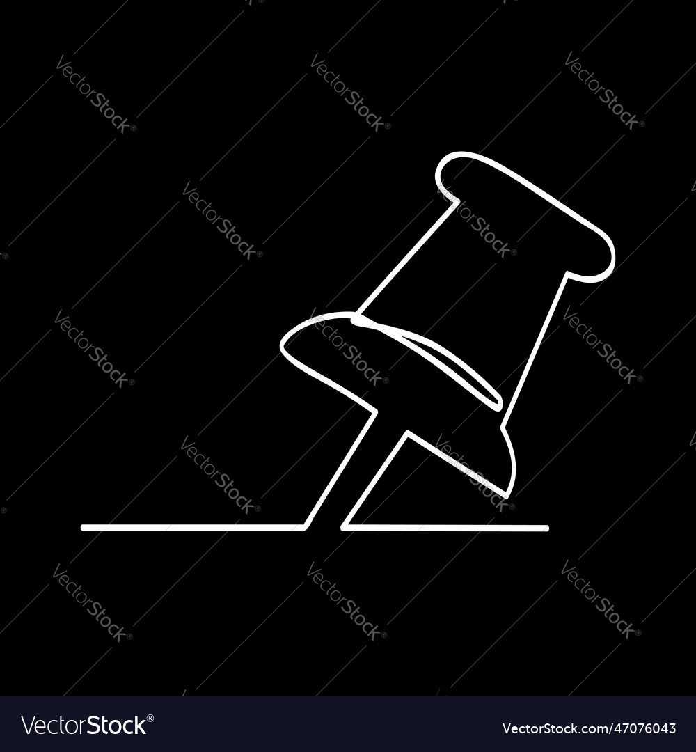 Simple sketch push pin single one line art