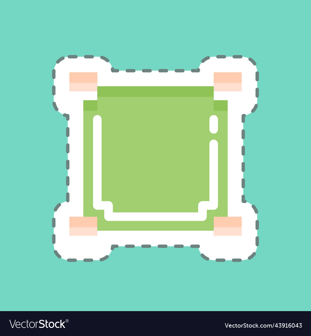 Sticker line cut draw square related to graphic Vector Image Sticker line cut draw square related to graphic