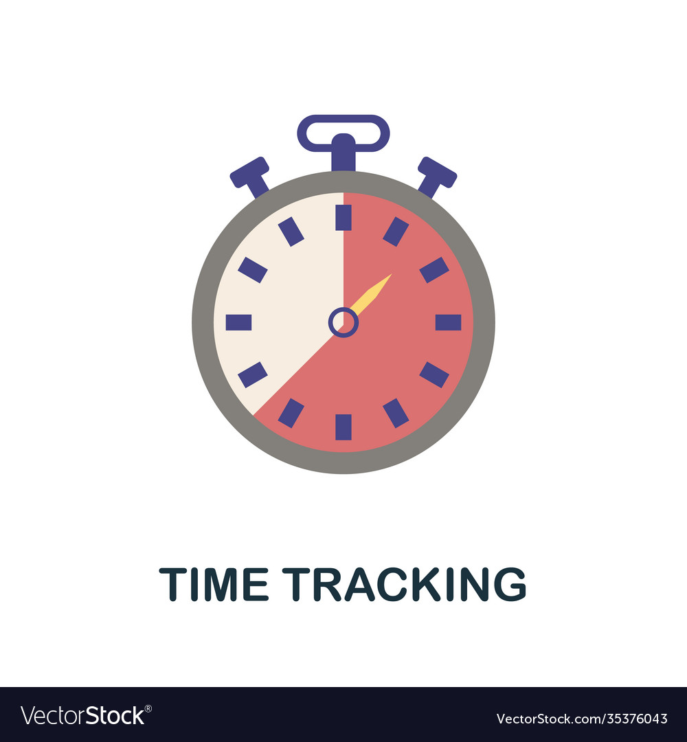 Time tracking flat icon color simple element from