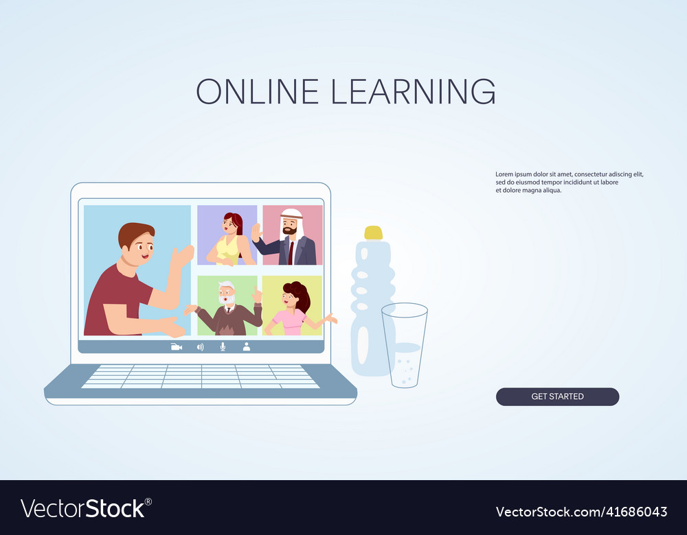 Web banner template with online learning