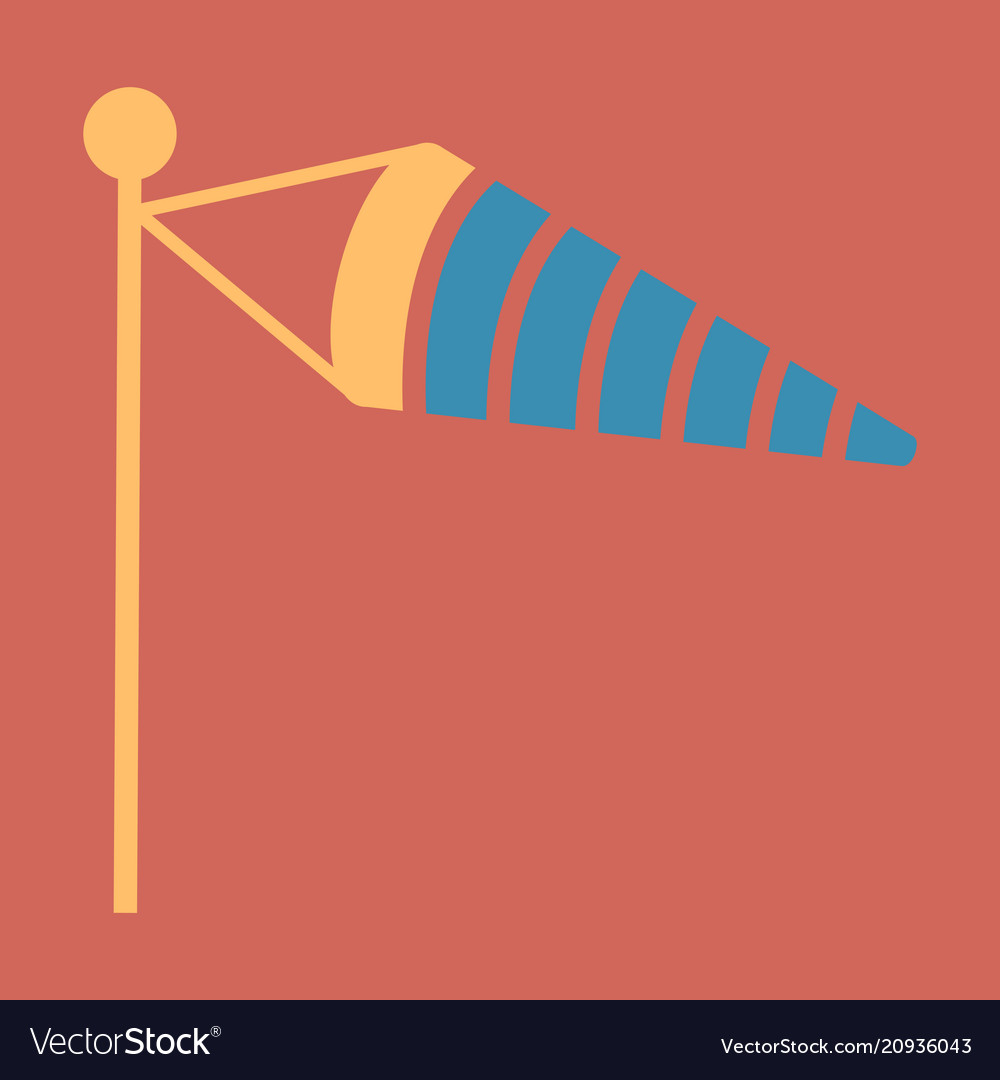 Wind speed flag line icon on color background vector image Wind speed flag line icon on color background
