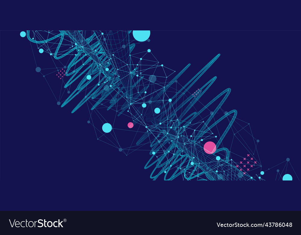 Abstract background with a wireframe dynamic Vector Image