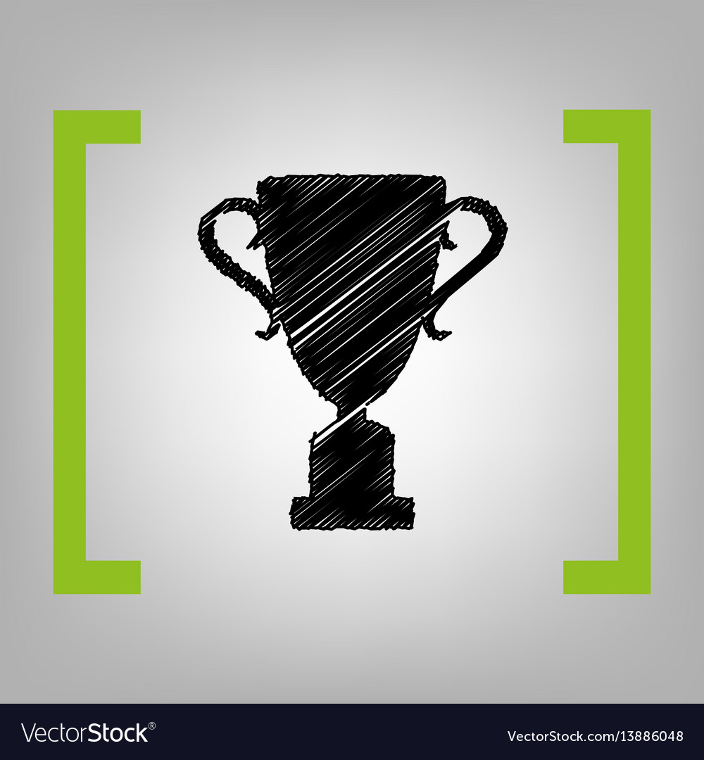 Champions cup sign black scribble icon Royalty Free Vector