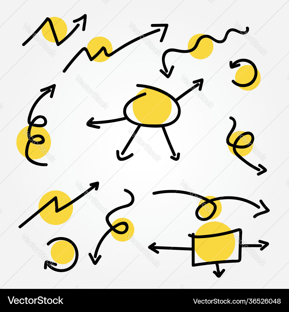Doodle arrow set Royalty Free Vector Image - VectorStock