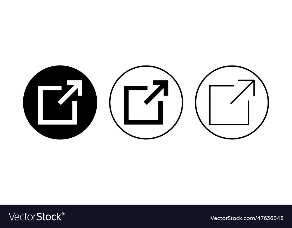 External link icon set link icon hyperlink symbol Vector Image