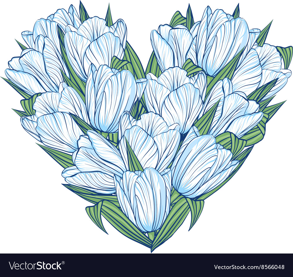 Floral background with flowers of tulips