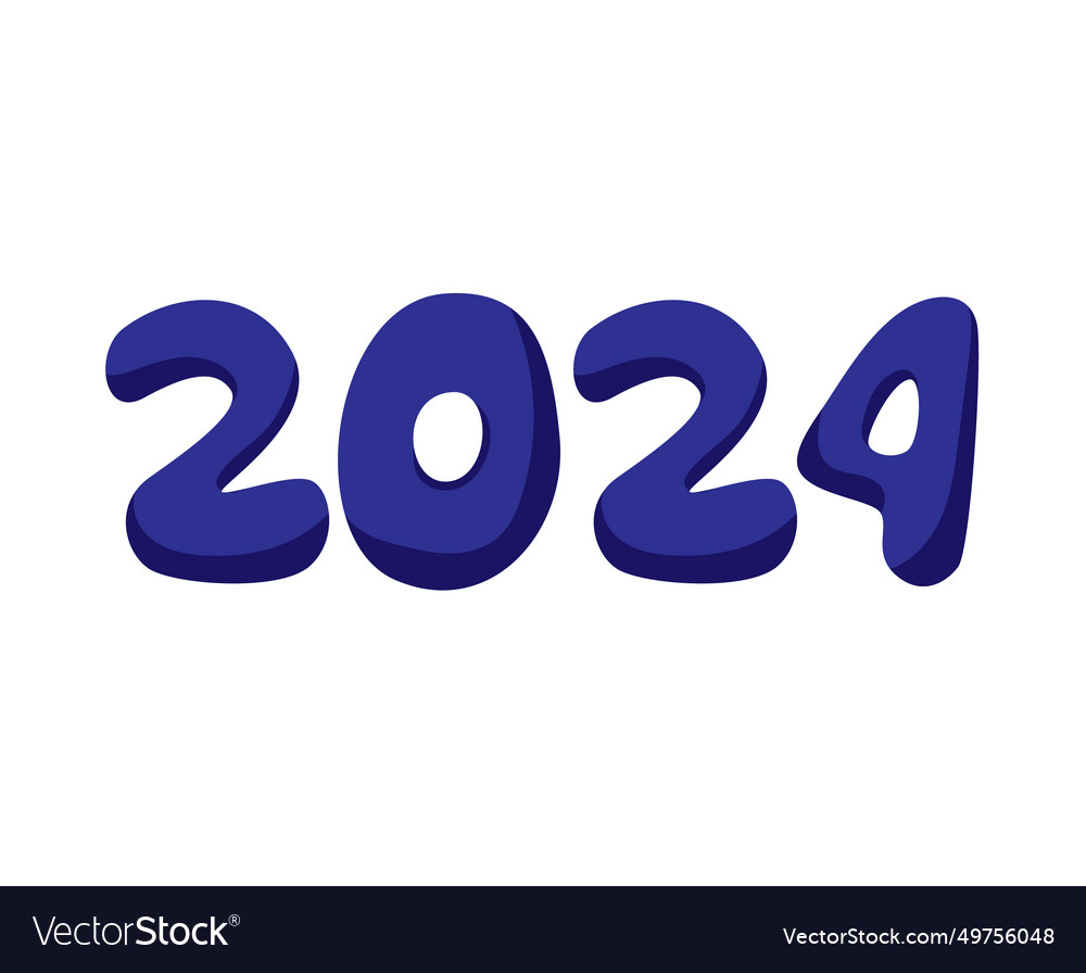 Happy new year 2024 abstract blue graphic design Vector Image