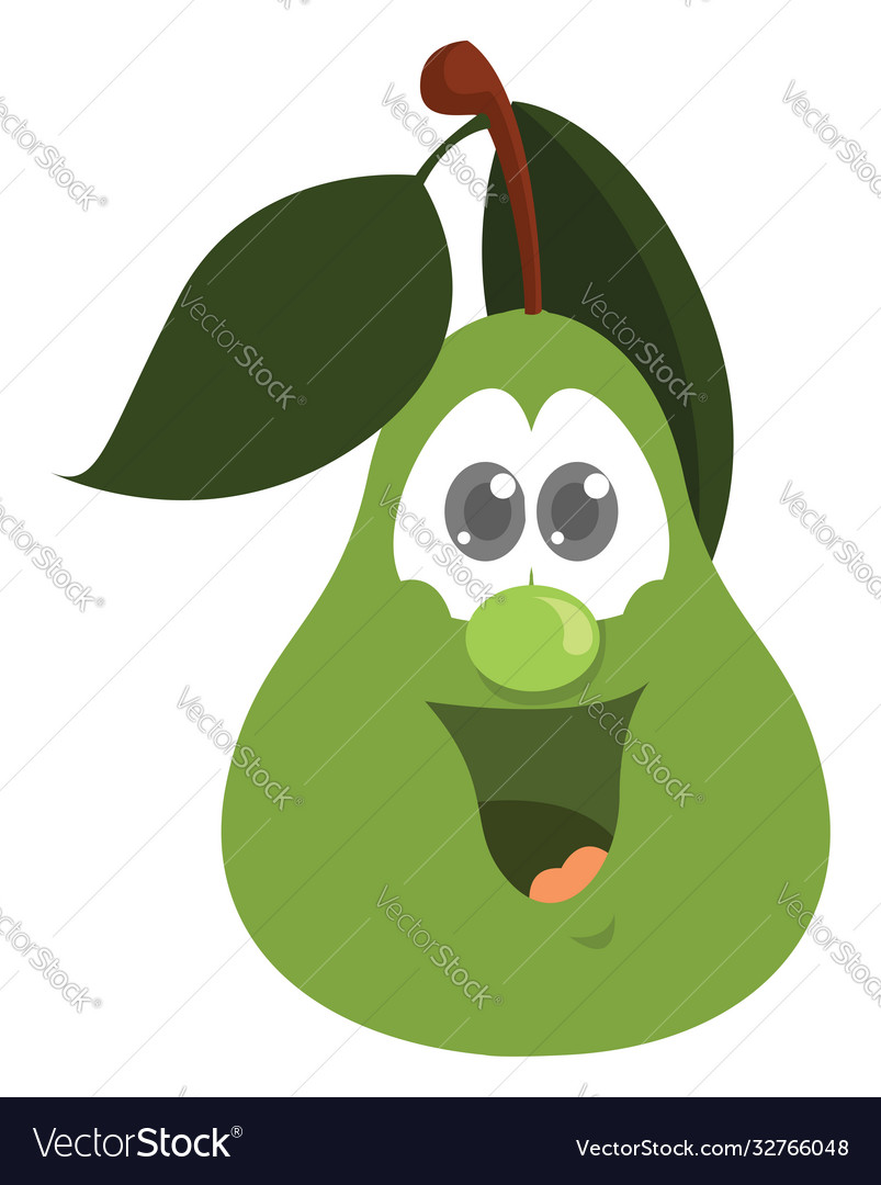 Happy pear on white background