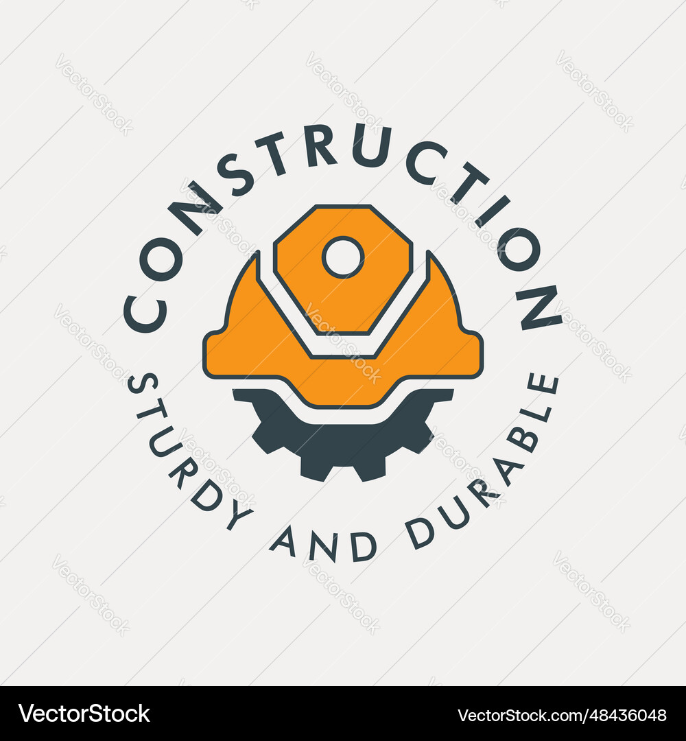 Helmet safety logo color template design Vector Image
