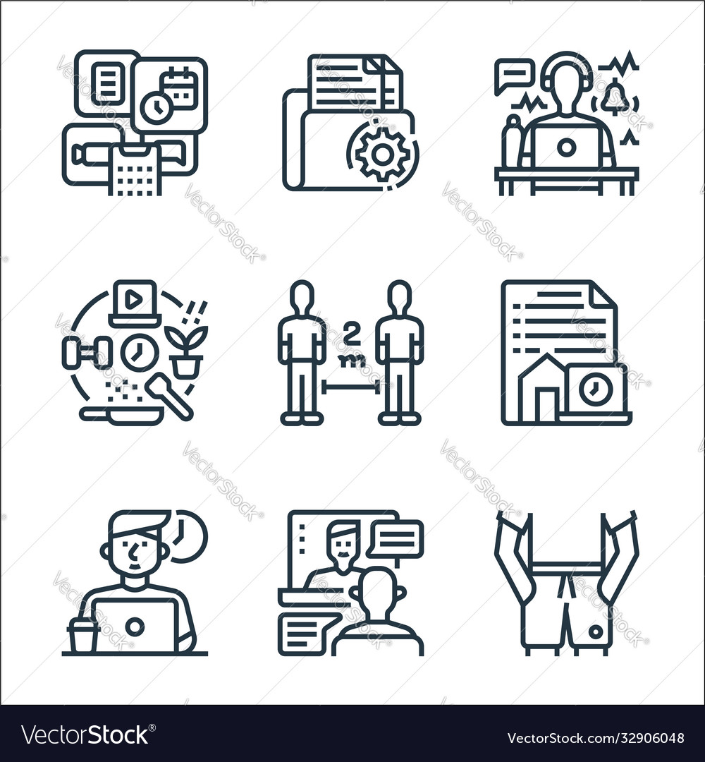 Home line icons linear set quality