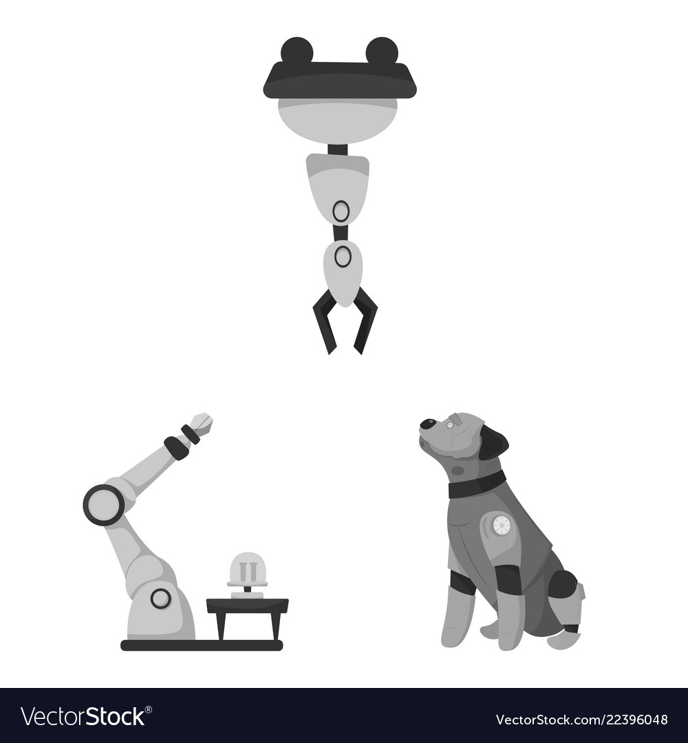 Isolated object of robot and factory icon set Vector Image Isolated object of robot and factory icon set