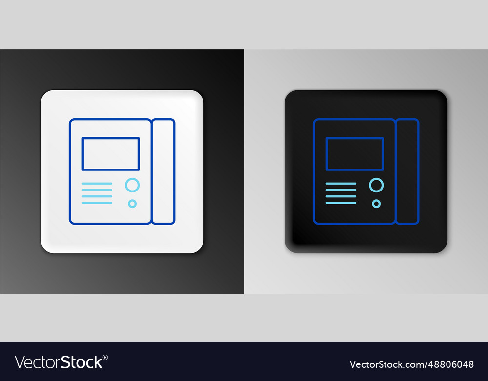 Line house intercom system icon isolated on grey vector image Line house intercom system icon isolated on grey