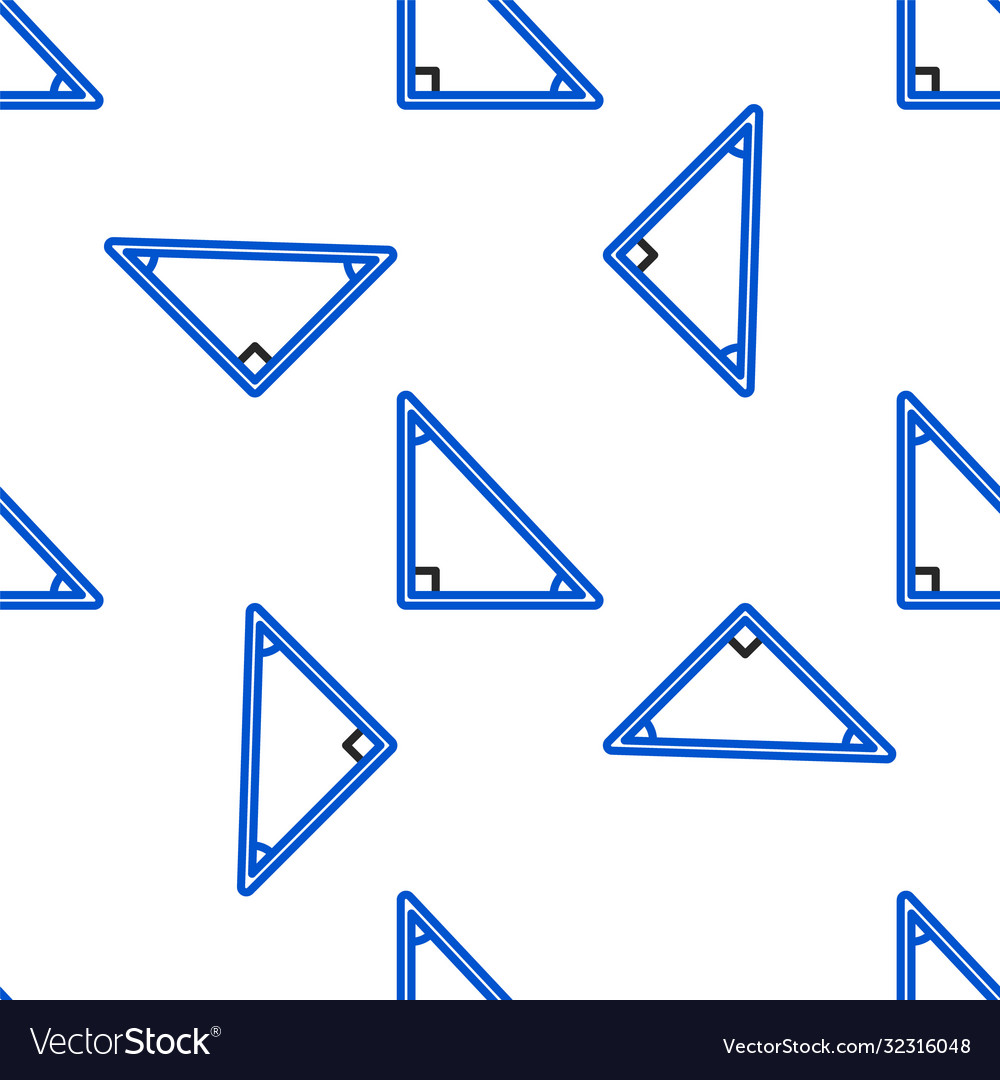 Line triangle math icon isolated seamless pattern vector image Line triangle math icon isolated seamless pattern