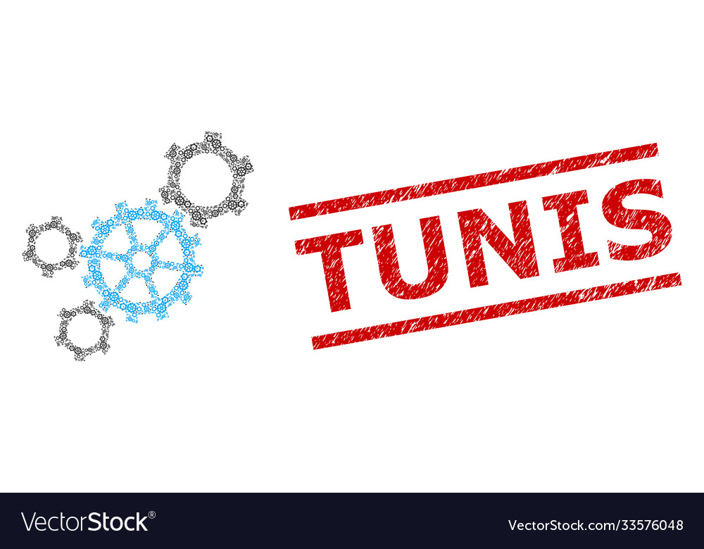 Mechanism fractal composition items vector image Mechanism fractal composition items