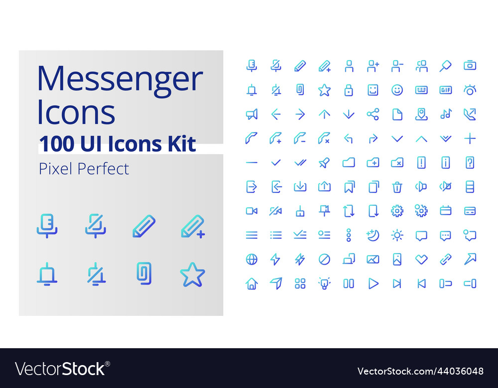 Messenger application pixel perfect gradient vector image Messenger application pixel perfect gradient