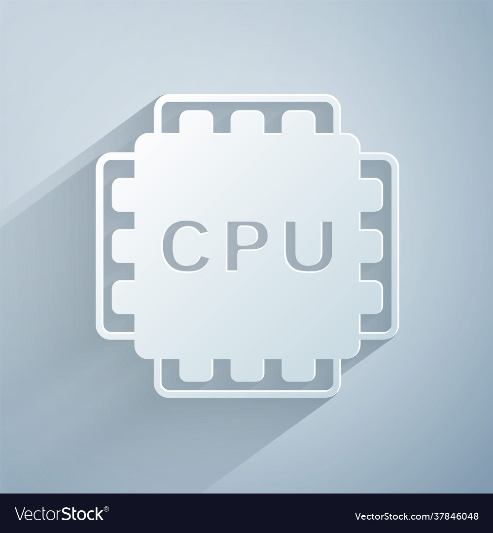 Papier schneiden Computerprozessor mit Mikroschaltungen vector image Papier schneiden Computerprozessor mit Mikroschaltungen