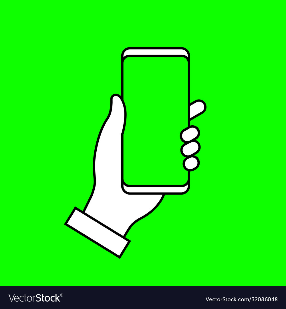 Phone with green screen chroma key background Vector Image, green screen