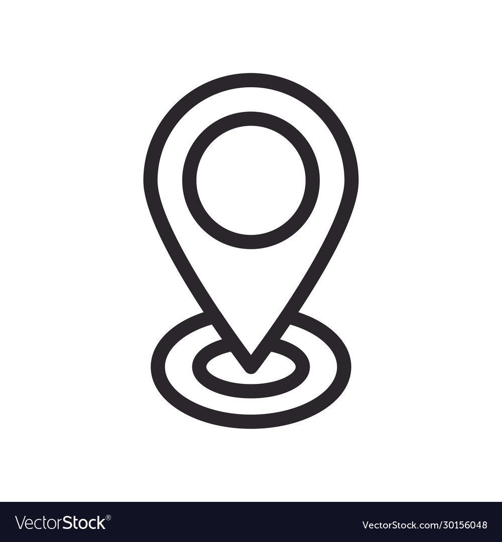 Pin pointer location line style icon