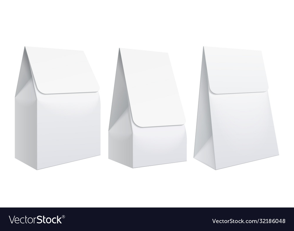 Realistic white blank template packaging for food Vector Image