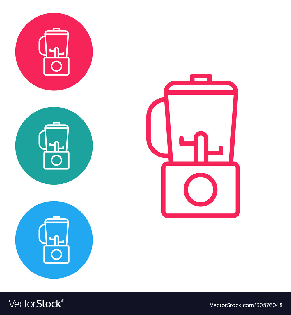 Red line blender icon isolated on white background