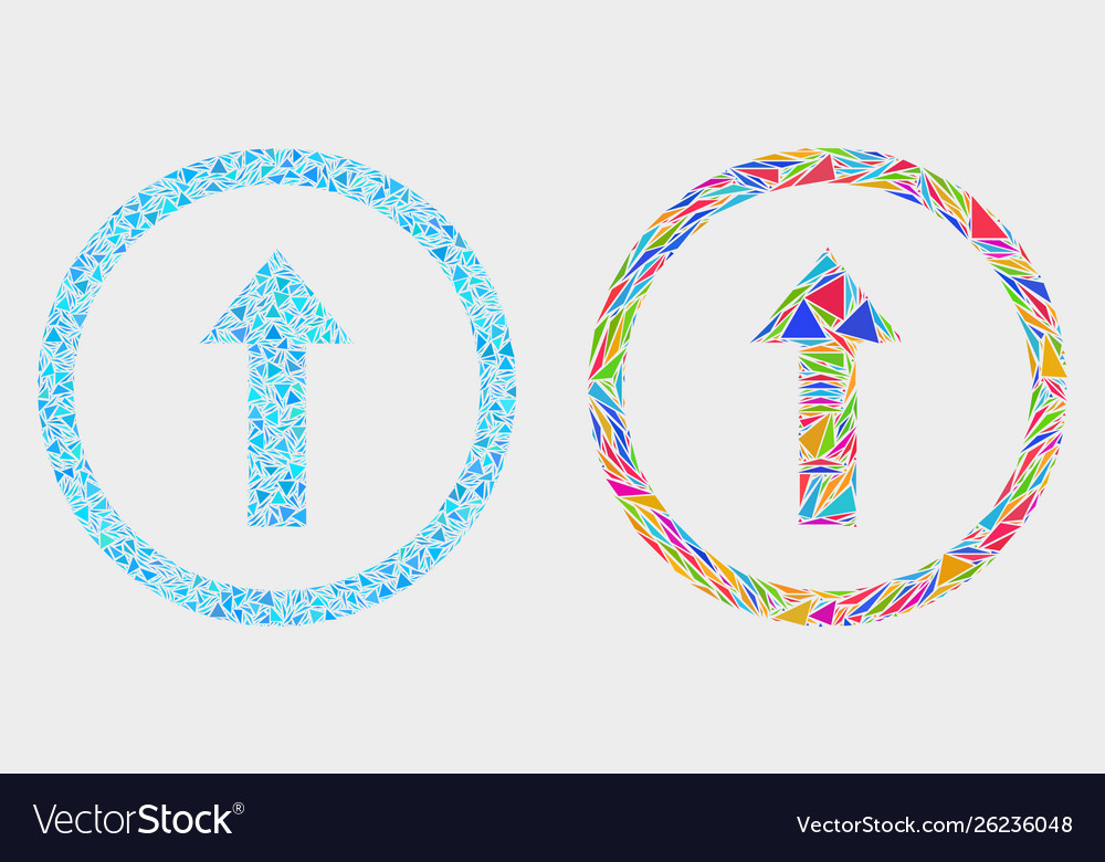 Rounded arrow up mosaic icon triangle vector image Rounded arrow up mosaic icon triangle